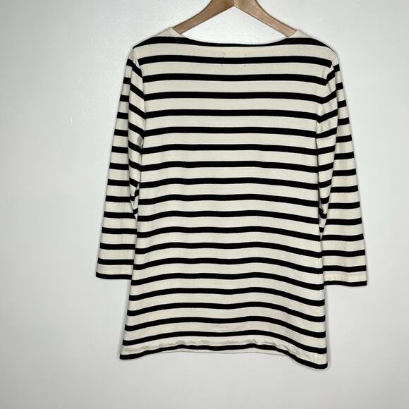 J. Crew Mariner Cloth Mini Shirt Dress XS Cream Black Stripe Nautical Coastal - Picture 10 of 10